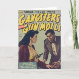 "Gangsters and Gun Molls" Comic Book Note Card Dankeskarte