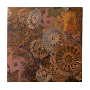 Gangwechsel - Steampunk-Zahnräder und -zahnrädchen Fliese
