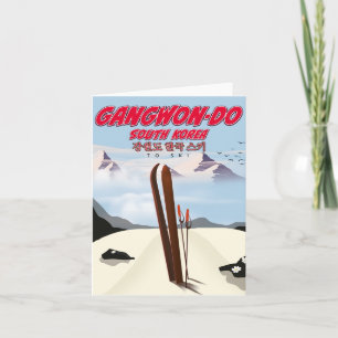 Gangwon-do Korea Ski-Plakat Feiertagskarte