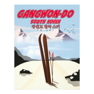 Gangwon-do Korea Skiplakat Fotodruck