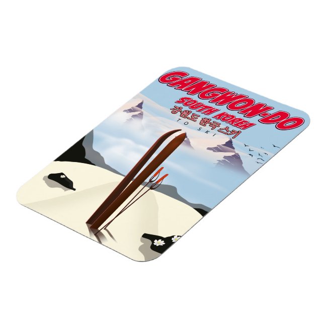 Gangwon do korea Skiposter Magnet (Linke Seite)