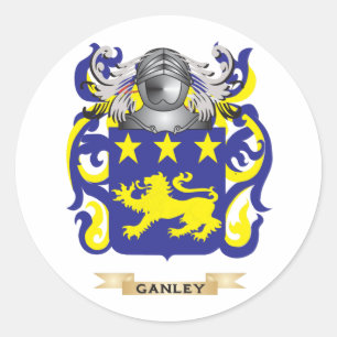 Ganley Coat of Arms (Familienwappen) Runder Aufkleber