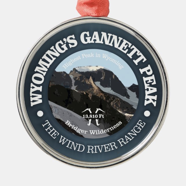 Gannett Peak Ornament Aus Metall (Vorne)