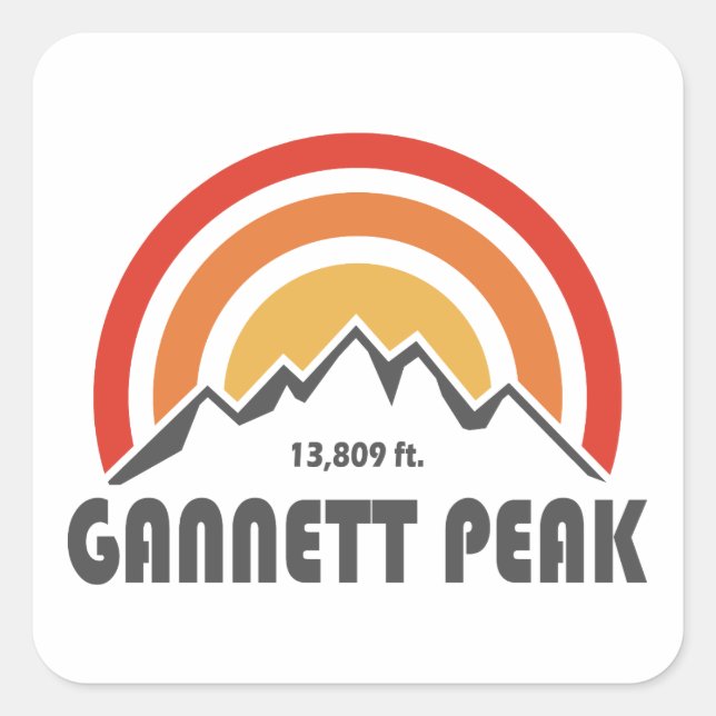 Gannett Peak Quadratischer Aufkleber (Vorderseite)