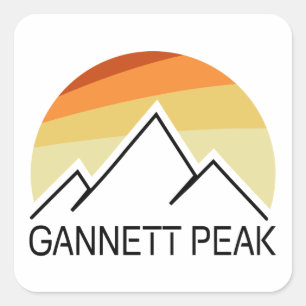 Gannett Peak Retro Quadratischer Aufkleber