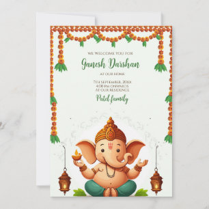 Ganpati Darshan-Einladung Ganesh-Puja-Karte Einladung