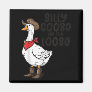 Gans Albern Auf Freiem Fuß Cowboy Lustiges Tier Mä Magnet