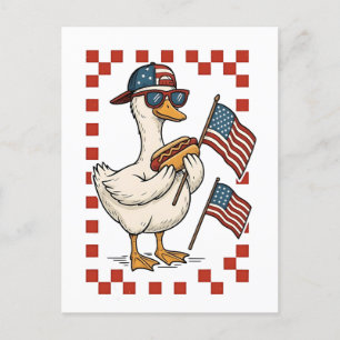 Gans Amerikanische USA-Flagge Memorial Day 4. Juli Einladungspostkarte