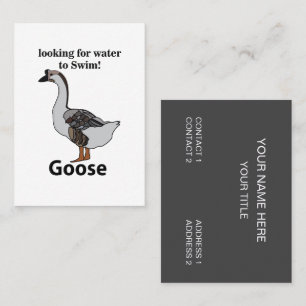Gans auf der Suche nach Wasser zum Schwimmen Afrik Visitenkarte