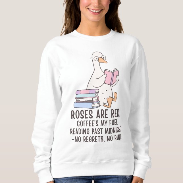 Gans der Bücherliebhaber Sweatshirt (Vorderseite)