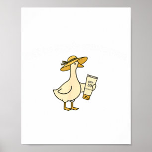 Gans geht zur Anwendung von Sonnencreme Sommer Str Poster