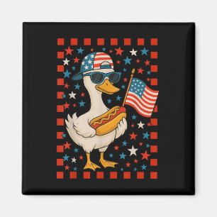Gans hält lustige 4. Juli Hot Dog Shirts Tee Magnet