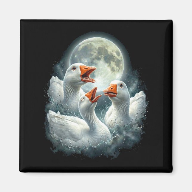 Gans heult Mond Design lustiges Tier Gans Meme  Magnet (Vorne)