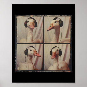 Gans hört Musik Autistischer Gansliebhaber Auti Poster