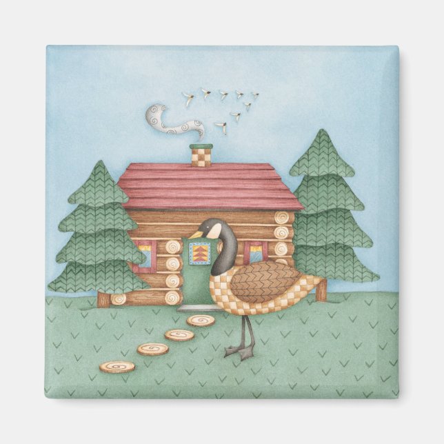 Gans in der Hütte Magnet (Vorne)