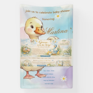 Gans ist auf dem Weg Baby Shower Vintage-Einladung Banner