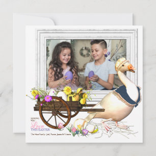 Gans mit Ei-Foto-Ostern-Karte Einladung
