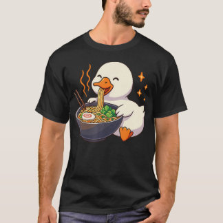 Gans mit Nudeln Ramen Kawaii T-Shirt