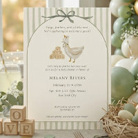 Gans Neutral Salbei Grün Bogen Babyparty