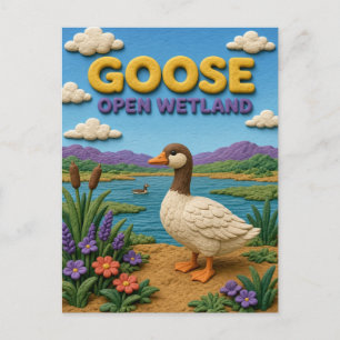 Gans, offenes Feuchtgebiet Tonkunst Postkarte