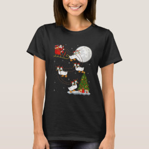 Gans Santa Schlitten Fliegend Lustig Magischer Wei T-Shirt