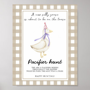 Gans - Schnuller Jagd Baby Shower Spiel Poster