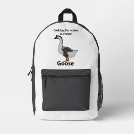 Gans sucht nach Wasser für schwimmende afrikanisch Bedruckter Rucksack