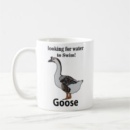 Gans sucht nach Wasser für schwimmende afrikanisch Kaffeetasse