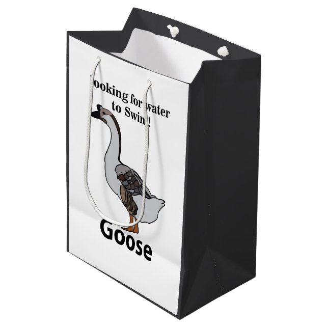 Gans sucht nach Wasser für schwimmende afrikanisch Mittlere Geschenktüte (Vorderseite Schrägansicht)