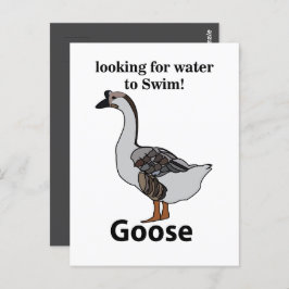 Gans sucht nach Wasser für schwimmende afrikanisch Postkarte