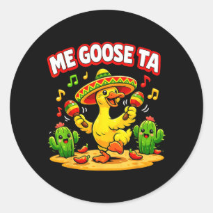 Gans Ta Lustige Gans Wortspiel Fiesta Humor Cinco Runder Aufkleber