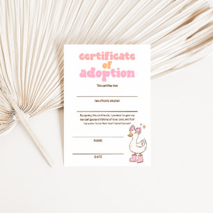Gänschen-Zertifikat über die Adoption Einladung