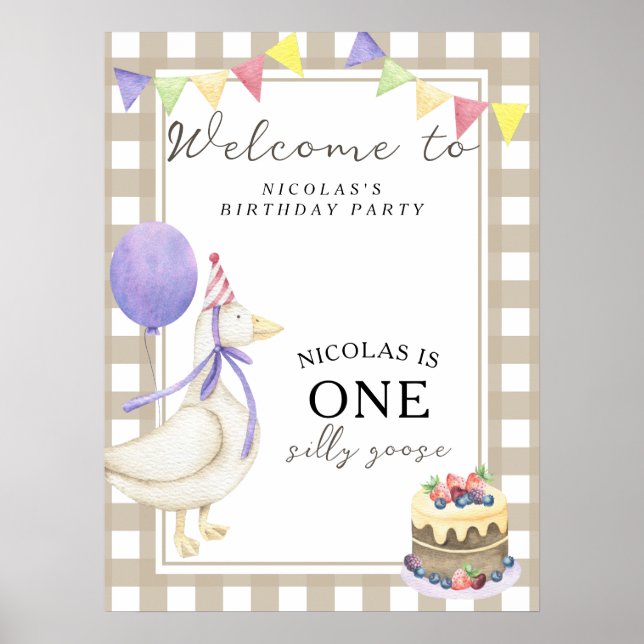 Gänse 1. Geburtstag Party Poster (Vorne)