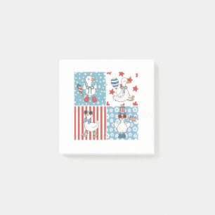 Gänse American USA Flag Gedenktag 4. Juli Post-it Klebezettel