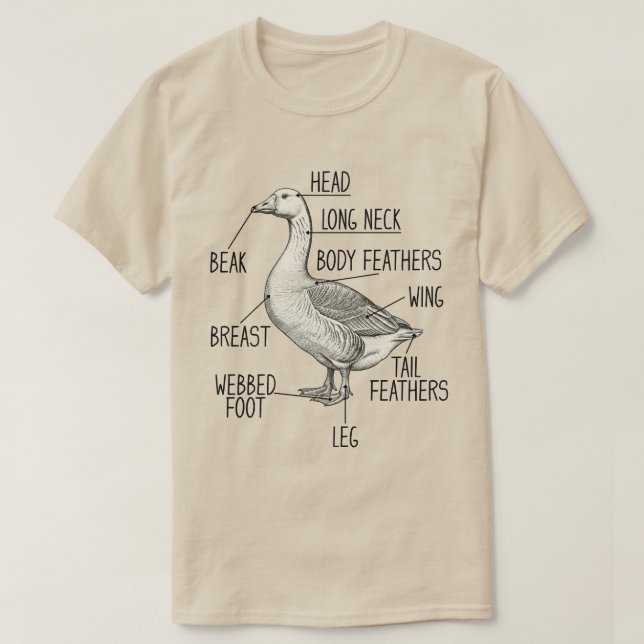 Gänse-Anatomie-Diagramm T-Shirt (Design vorne)