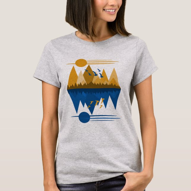 Gänse auf dem Flügel T-Shirt (Vorderseite)