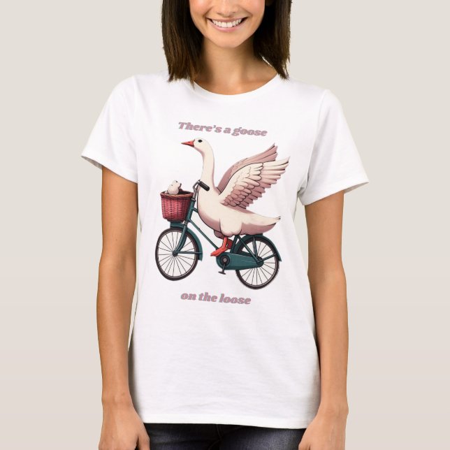 Gänse auf dem Loose Rad, Damen T - Shirt (Vorderseite)