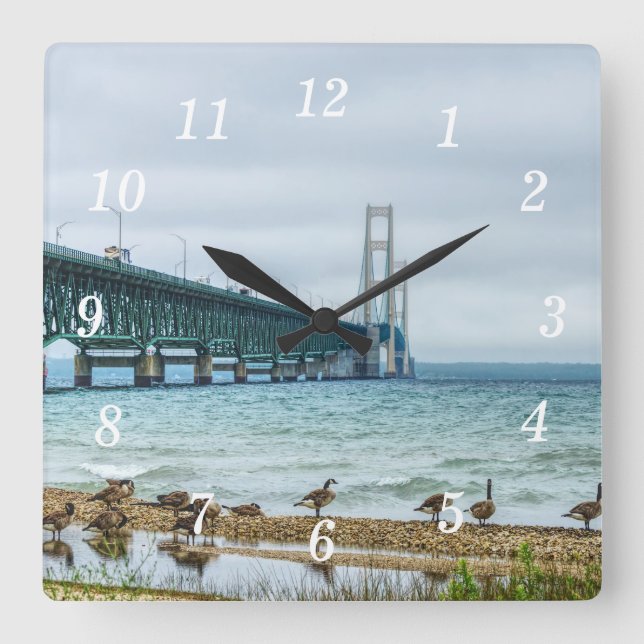 Gänse auf der Mighty Mac Wall Uhr (Vorderseite)