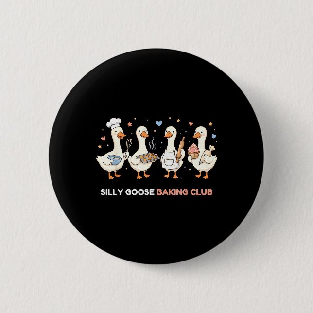 Gänse-Backclub Lustiger Bäcker-Mama-Mama-Konditor Button (Vorderseite)