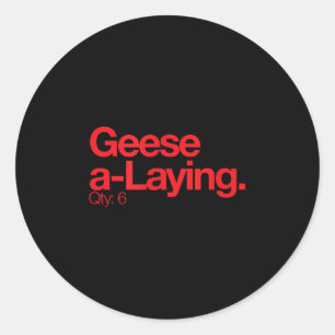 Gänse ein Lay Q 6 Minimalistisch 12 Tage Weihnacht Runder Aufkleber