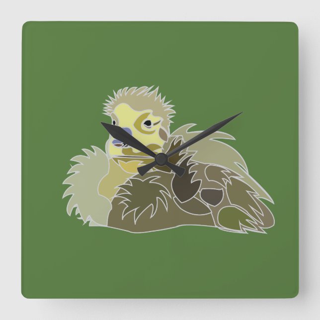 Gänse Gänling Baby Goose Quadratische Wanduhr