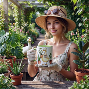 Gänse-Gärtnertasse - Angetrieben von Pflanzen & Ka Jumbo-Tasse
