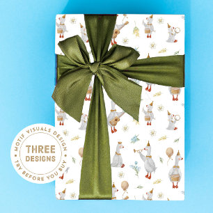 Gänse-Geschenkpapier, Gänse-Thema, Musikalische Ga Geschenkpapier Set