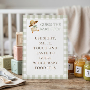 Gänse-Gingham-Rätsel-Babynahrung-Baby-Shower-Spiel Einladung