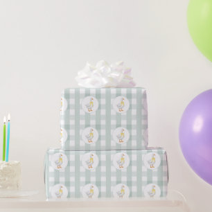 Gänse-Gingham-Sagegrün-Geschenkverpackungspapier Geschenkpapier