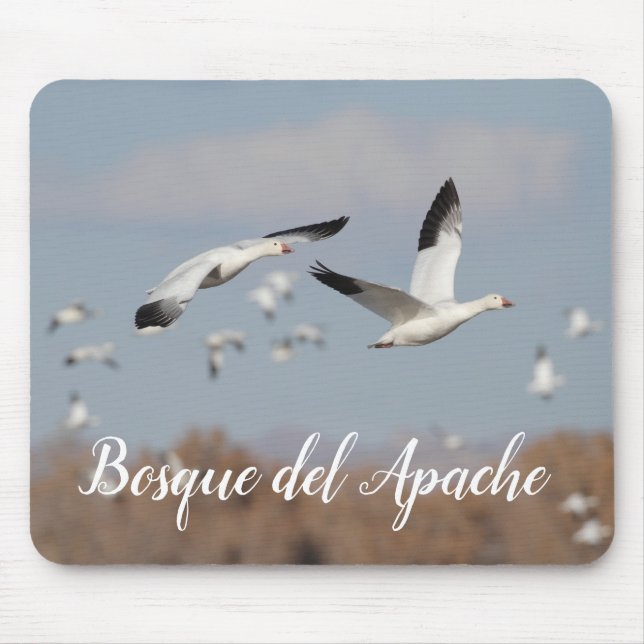 Gänse im Himmel der Bosque del Apache Mousepad (Vorne)