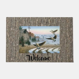 Gänse im landwirtschaftlichen Feld Fußmatte