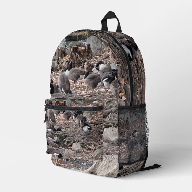 Gänse im Park-Rucksack Bedruckter Rucksack (Rückseitige Ecke Rechts)
