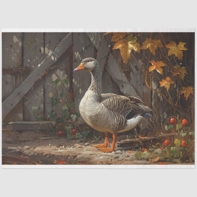 Gänse in der Barnyard-Dekoupage Seidenpapier (Vorderseite)