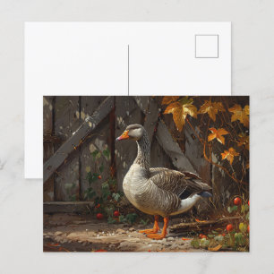 Gänse in der Barnyard Postkarte